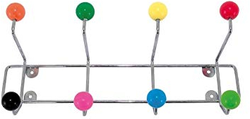 cagü Design Retro Lounge Wandgarderobe SATURNUS Bunt 8 Haken 34cm inkl. Befestigungsmaterial