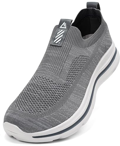 ODCKOI Löparskor för män, slip-on sneakers, löpargym, fitness, lätta sneakers, promenader, fritid, tennis, andas, sportskor | Fria händer ergonomiska slip-skor för män | med tålåda noll klack sulor promenadskor