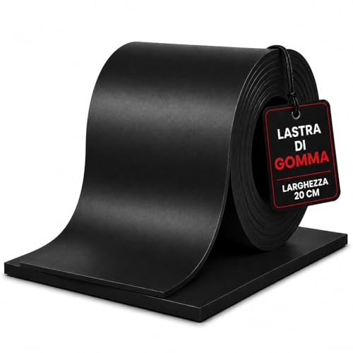 Rouleau de Caoutchouc SBR - pour Revêtement de Sol, Protection, Antidérapant, Dalles PVC Garage (Largeur: 20cm, 2mm, Rouleau 200cm)