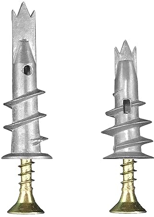 Lemiyoo 70 Pcs Plasterboard Fixings Heavy Duty,Metal Wall Plugs and Screws,Self Drill Drywall Fixings Set,Cavity Raw Plugs,Dry Wall Anchor for Plaster Boards,Composite Boards,Wooden Boards