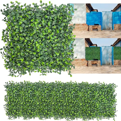 DOPGIB Artificial Grass Wall Backdrop,10x 10(16P) UV-Anti Boxwood Faux Green Wall Panels for Interior, Greenery,Garden and Indoor Outdoor Fake Plant Decor