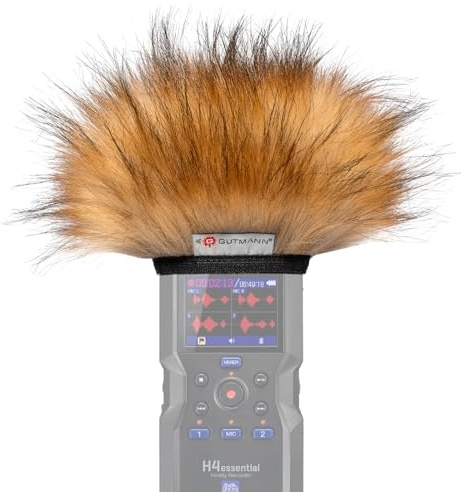 Gutmann Mikrofon Windschutz Fell für Zoom H4essential Premium Edition Fox mit Innenfutter, Outdoor Handgefertigt in Deutschland
