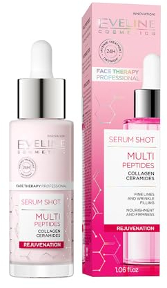 Eveline Cosmetics Sérum Shot Cure Anti-âge aux Multipéptides pour le Visage, Cou et Décolleté