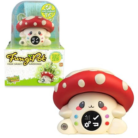 Garden Keepers FungiPot de fleurs intelligent, animal domestique interactif pour prendre soin des plantes, capteurs d'humidité, de lumière et de température, jeux numériques, avec substrat et graines,