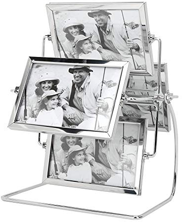 Kukyller Cornice per foto girevole, ruota panoramica girevole con posizionamento orizzontale Cornici per foto di famiglia Display per da 6x4 pollici