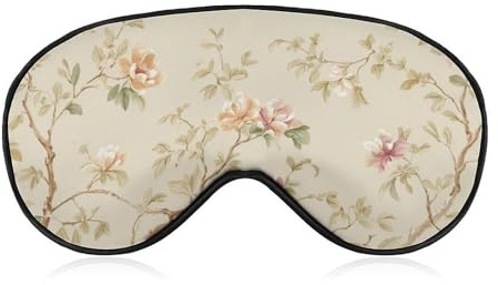 Máscara para dormir con peonías de melocotón, salvia y hojas de olivo, máscara de dormir para mujeres y hombres, correa ajustable, cubierta de ojos vendados para viajes, yoga, siesta y trabajo