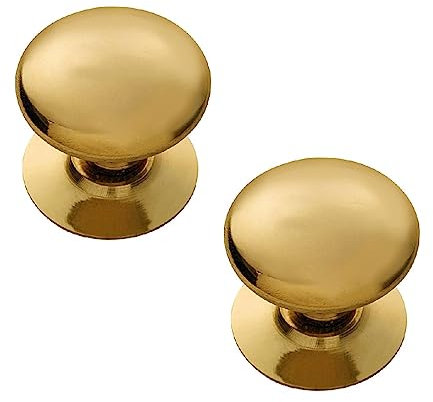 Merriway BH04910 - Pomello vittoriano per porta di credenze, in ottone, 32 mm, confezione da 2 pezzi