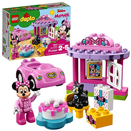 LEGO 10873 DUPLO Disney Minnies Geburtsparty, Spielzeug ab 2 Jahre, Lernspielzeug mit Bausteinen, Set mit Spielzeugauto, Minnie Mouse und Katze