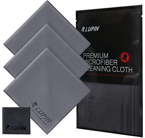 Lupin Chiffon Microfibre Premium Chiffons de Nettoyage Non Pelucheux Haute Qualité pour Caméra Smartphone iPad Tablette Lunettes Écrans Ordinateur Portable Accessoires Électroniques - Large (3-Pack)