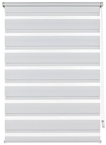 Deco Company Duo Klemmrollo, Doppelrollo, Rollo für Fenster ohne Bohren, Alle Montage-Teile inklusive, Polyester, 50 x 150 cm, Weiß