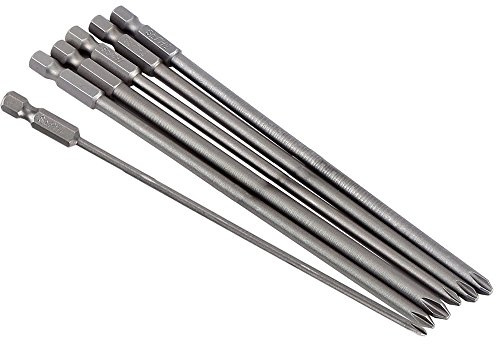 Yakamoz 6Pcs 1/4 Hex Shank Magnetic Cross Phillips Screw Head Screwdriver Bits Set Power Tools | 5.9-Inch Length