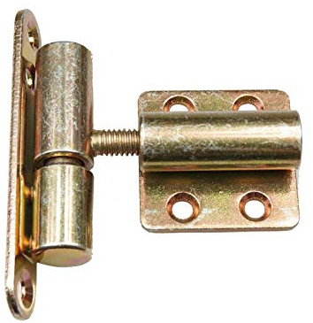 Türband Einbohrband Aufschraubband 15 x 83 mm Tür-Scharnier Türbänder Renovierband für Innentüren Baubeschläge (1 Stück, Gelb mit angeschraubten Teil)