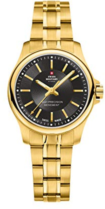 Swiss Military by Chrono Damen Uhr Armbanduhr Quarzwerk mit Edelstahl Metallarmband Analoge Damenuhr Gold SM30201.08