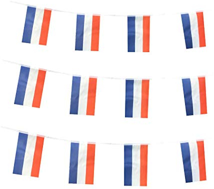 Bandera holandesa de los Países Bajos, pequeña cuerda de banderas de los Países Bajos, mini banderas holandesas, utilizadas para fiestas, escuela, eventos deportivos, decoraciones patrióticas de