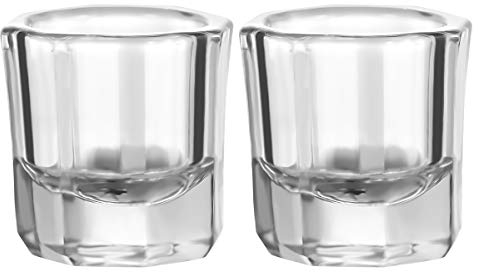 Minkissy 2pcs Acrylic Liquid Pot Glass Crystal Dappen Dish Mixing Tint Bowl Manicure Accessories for Nail Art
