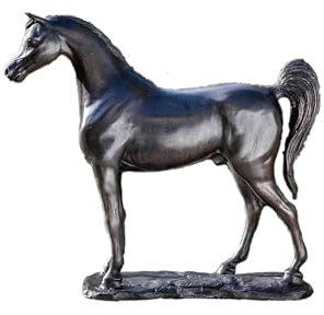 IDYL Bronze-Skulptur Arabisches Pferd | 30x10x33 cm | Tierfigur aus Bronze handgefertigt | Wetterfest