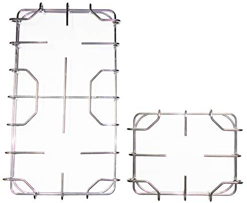 Star Kit 2 griglie in filo cromato colore inox 417 x 225 mm. 177 x 225 mm. per cucina piano cottura 3 fuochi a gas con piastra elettrica - F5513/KIT …