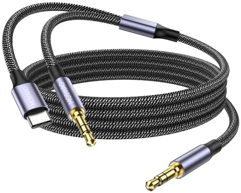MOSWAG USB C auf 3,5 mm Audio Aux Kabel, Type C auf dual 3,5 mm Kopfhörer Stereo Kabel, Audio Y Cable Klinke 3,5mm Kompatibel mit Kopfhöre, Auto, Heim Stereo Lautsprecher