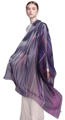 Prettystern XL bunt Seiden-schal Pareo Damen-Stola Sarong Schultertuch Strandtuch