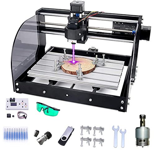 CNC DIY Machine De Gravure, Fraisage CNC Routeur Fraiseuse GRBL Commande DIY Mini CNC 3018 PRO MAX 3 Axe Graveur Avec Module De Laser Pour Plastique, Bois, Acrylique, PVC, PCB,1.6W