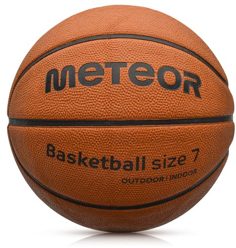 Meteor Cellular Pro - Balón de Baloncesto para niños, Talla # 5, 6, 7, Ideal para Manos de niños, Ideal para Entrenamiento de Baloncesto Suave con Superficie adherente (#7, Cellular - marrón)