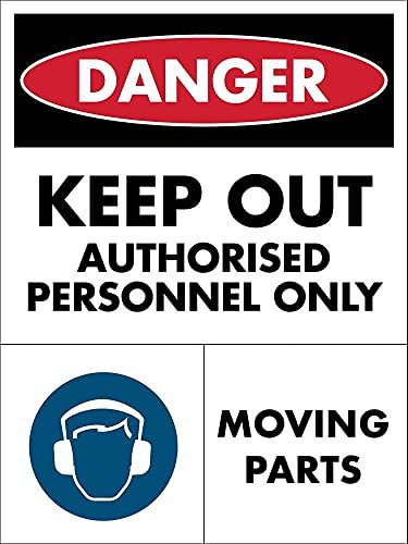 Warnschild Baustellen-Gefahrenschild Halten Sie Das Hören Von Psa Fern Personalisierte Sicherheitsmarkierung Retro Wanddeko 20X30Cm, Tin Sign