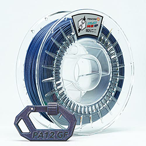 PRINCORE NYLON PA12 GF Filament, Glasfaser 3D-Druck-Filament, 1,75mm industriell (Blau), 500g