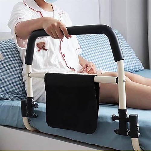 MAXCBD Ältere Erwachsene, Faltbare medizinische Bettgitter, Sicherheitsbettgriff mit Aufbewahrungstasche, Edelstahl-Haltegriff zur Sturzprävention am Bett, Mehrzweck