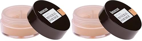 benecos - natural beauty Naturkosmetik - Mineral Powder - loose - mattierend - talkfrei - vegan - sand, 10 g (Packung mit 2)