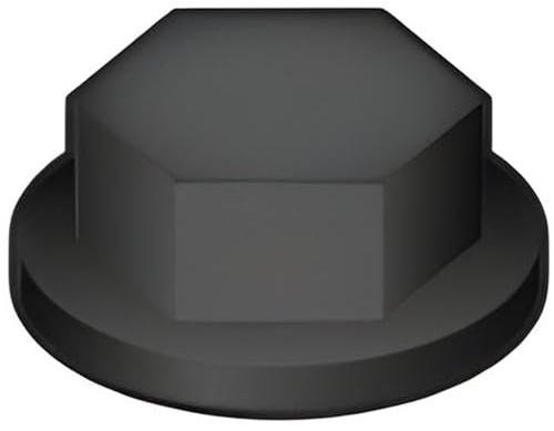 Bricoloco Schutzkappen für Sechskantschrauben und Muttern aus Polyethylen mit hoher Dichte, Abdeckkappe aus Kunststoff zum Abdecken von Schrauben, Schwarz - M10, 50 Stück