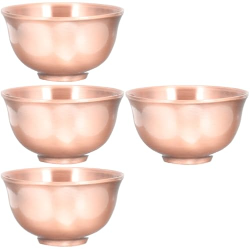 Alipis 4 Stück Teetasse Tauchen Weingläser Aus Metall Opferschale Für Den Altar Weinglas Aus Metall Retro-teeschalen Kung-fu-teeschale Antike Teeschale Angebot Kupfer China Haushalt
