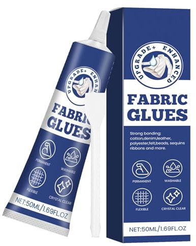 Monozoz Colla per tessuti per abbigliamento, Colla per tessuti per toppe - Colla liquida multiuso per tessuti per cuciture Colla per tessuti trasparente - Colla per fusione di tessuti adesivi toppa