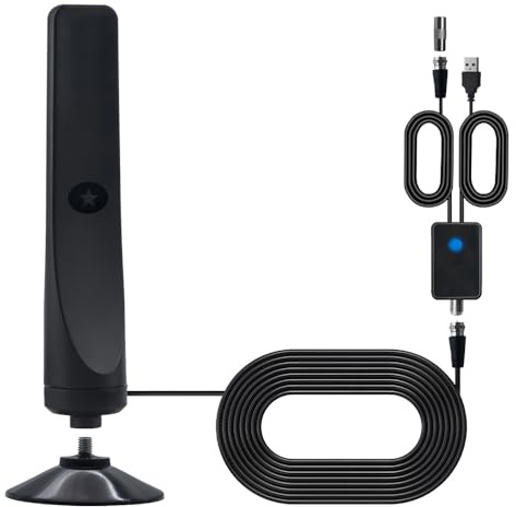 Sarini TV-antenn, 1080P 4K HD Digital-TV-antenn, förstärkt HD-Digital-TV-antenn, Kanäle med 50-Reichweite, Signalverstärkare, universal Hochleistungsantenne för den interna- och außenbereich