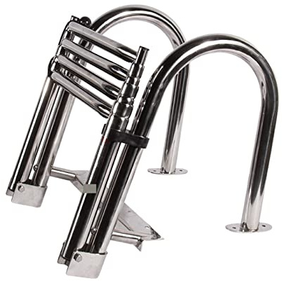 Escalera para piscina Piscina Plegable En Alta Mar, Oculta Aguas Arriba, Barco Plegable Con Soporte De Carga, Hardware Plegable, Escalera Tibetana Telescópica Paneles laterales sólidos para mayor resi