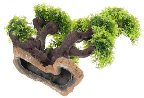 SEWOART Künstliche Fisch Tank Dekoration Lifelike Plastik Baum Ornament Für Aquarien Und Reptiliengehege Für Süß Und Salzwasser Realistische Landschaftsgestaltung