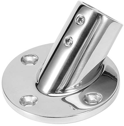 UPALDHOU Soporte Redondo para Pasamanos, Base de Tubo Redondo de 45 Grados, Montaje de Barandilla, Accesorios para Barcos Marinos de Acero Inoxidable 316 (25mm)