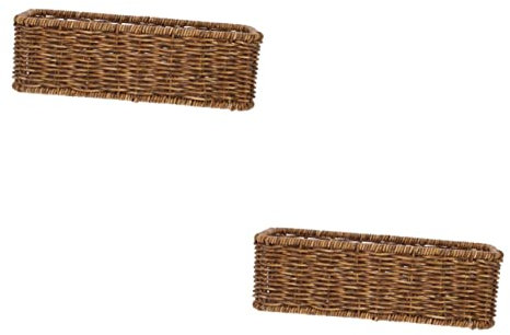 KITANDOVE Korb Für Wohnzimmertisch Korb Für Kosmetik 2st Für Gewürzgläser Für Den Einzug Storage Boxes Esstisch Aufbewahrungskörbe Für Regale Halter Kleiner Haushaltskorb Einzugsgeschenk Plastik Brown
