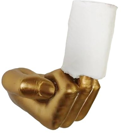 RUDFUZ Porte-papier toilette doigt d'honneur - Distributeur de papier toilette humoristique - Statue de salle de bain - Décoration d'intérieur - Sculpture cadeau