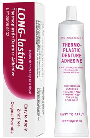 Haftmittel Zur Zahnprothesenbefestigung, 28g Thermoplastisches Haftmittel Zur Zahnprothese, Haftgel Zur Zahnprothesenbefestigung, Strafft Lockere Oberzähne, Verbessert Den