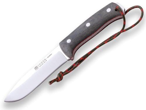Joker Cuchillo de Supervivencia deportivo Nomad CV125-K, hoja de 12,7 cm, mango Micarta Canvas verde, funda de kydex, Herramienta de pesca, caza, camping y senderismo