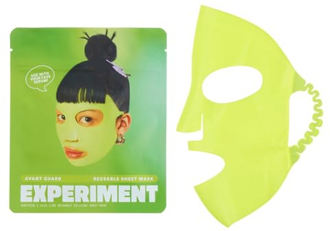 Avant Guard återanvändbar silikonark mask – hållbart ark mask alternativ med justerbara öronöglor, 1 st – hydrering och serumabsorption, par med serum för en anpassad maskeringsupplevelse (stor)