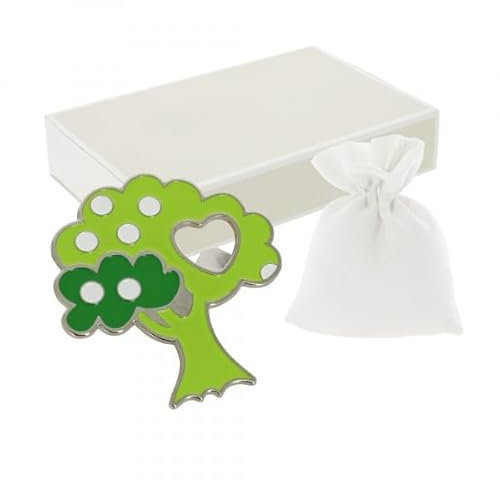 Abrebotellas con imán de árbol verde con lunares, bombonera para comunión, confirmación, boda, SD