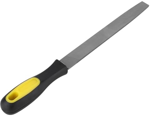 Gsycle 8 inch Flat Metal File, Tooth Shape T12 Carbon Steel File Flat Mill File Metal Sharpening Tool for Lawn Mower Blade Garden Shears Chisels