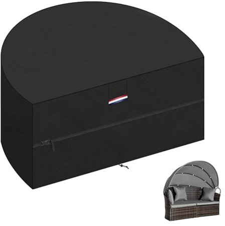 Sonneninsel Outdoor Wetterfest Abdeckung - 420D Oxford Wasserdicht Gartenmöbel Daybed Outdoor Abdeckung - Sonneninsel Rund Abdeckung Gartenmöbel (230x120x100cm)