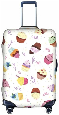 CKGODGF Elastischer Gepäckbezug mit köstlichem Cupcake-Aufdruck, personalisierte Gepäckabdeckung mit Reißverschluss., weiß, XL