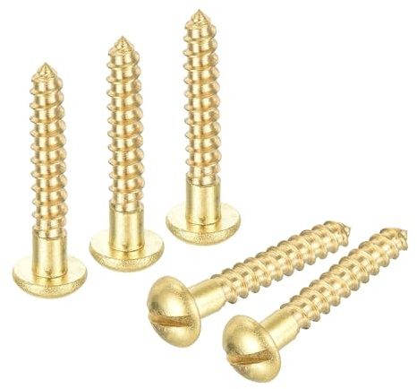 QUARKZMAN 20 Pcs Vis à Bois M2.5 X 16mm à Tête Ronde Fendue en Laiton | Auto-Taraudeuse