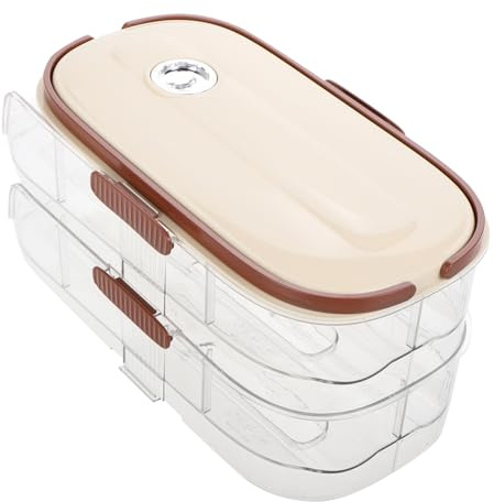 Operitacx Organizador de Huevos Porta Huevos Portátil de Plástico para Almacenamiento Fácil Diseño de Dos Capas y Deslizante para Refrigerador en Área de Cocina y Uso Doméstico