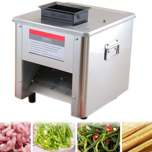 Macchina Commerciale, affettatrice elettrica per Carne da 850 W, Macchina per Tagliare Carne tritata in Acciaio Inossidabile per Maiale Disossato, Pollo e Pesce, per Uso Commercial