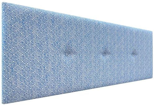 DHOME Cabecero Tapizado en Tejido Luxury Liso con Botones cabeceros Cabezal tapizado Cama Lujo (Ethnic Blue, 150x50cm)