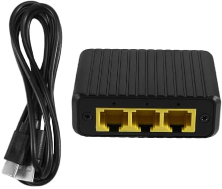 Uxsjakjsd Conmutador Ethernet de 1000 Mbps con Expansión de Red, 4 Puertos, 1 Entrada y 3 Salidas, Conmutador Gigabit para Enrutador, Concentrador LAN, Dúplex Completo/Medio